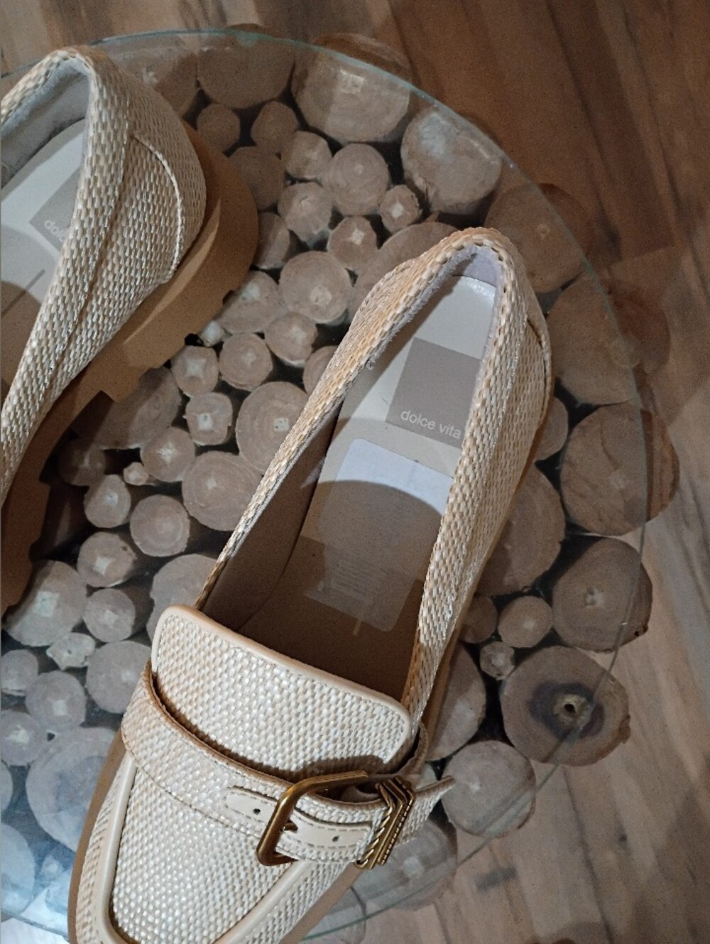 Dolce Vita Women's Cream Woven Buckle Loafers NEW/without/TAGS!